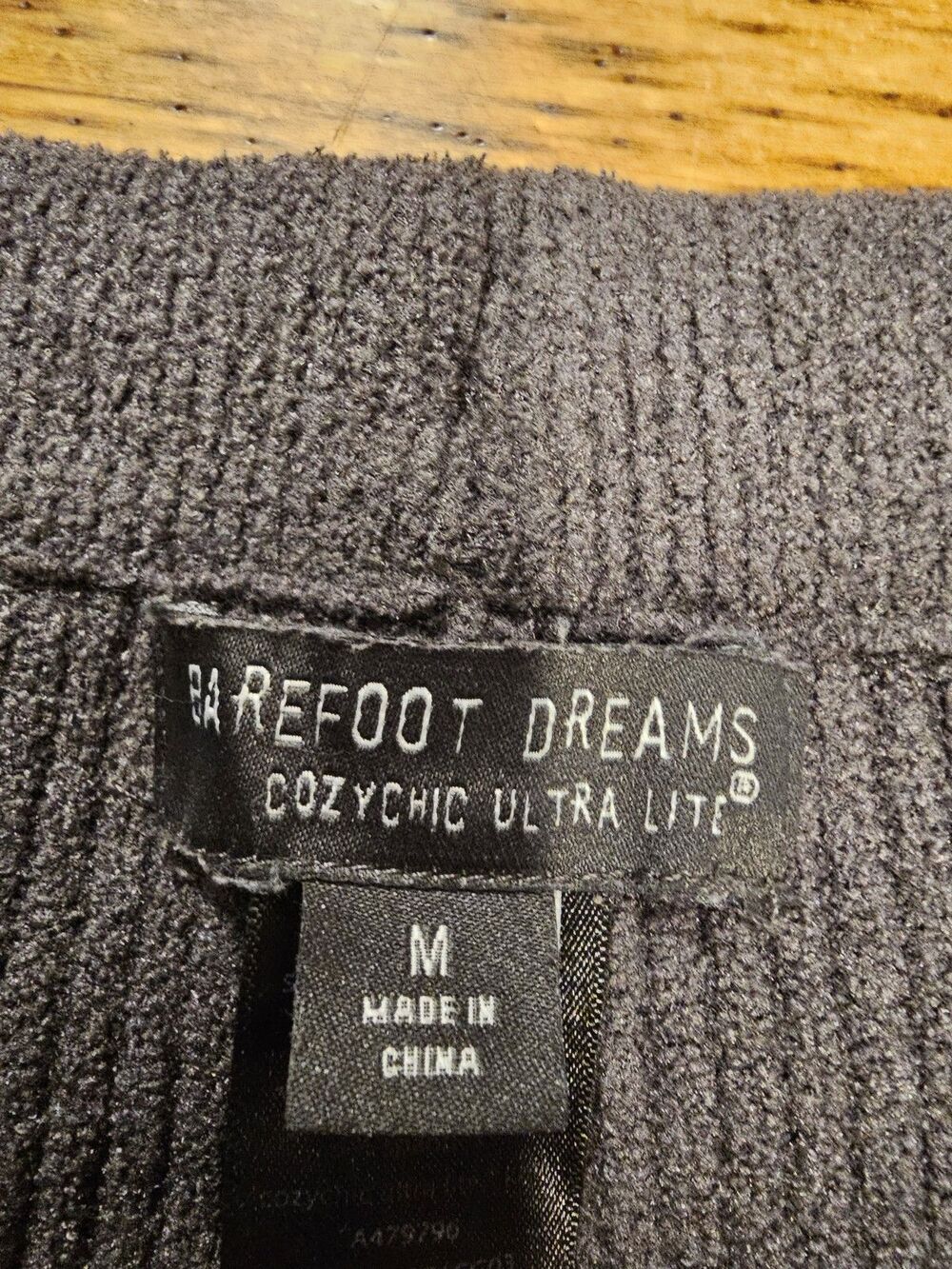 BAREFOOT DREAMS CozyChic Ultra Lite Slim Slit Ribbed Knit Pants Gray Medium EUC - Picture 7 of 10